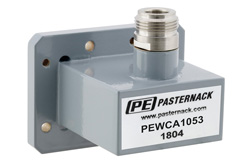 PEWCA1053 - WR-159 CMR-159 Flange to N Female Waveguide to Coax Adapter Operating from 4.9 GHz to 7.05 GHz