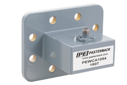 PEWCA1054 - WR-159 CPR-159G Grooved Flange to SMA Female Waveguide to Coax Adapter Operating from 4.9 GHz to 7.05 GHz