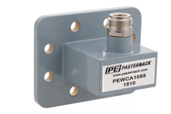 WR-159 CPR-159G Grooved Flange to N Female Waveguide to Coax Adapter Operating from 4.9 GHz to 7.05 GHz