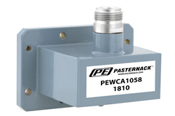 PEWCA1058 - WR-187 CMR-187 Flange to Type N Female Waveguide to Coax Adapter, 3.95 GHz to 5.85 GHz, J Band, Aluminum, Paint