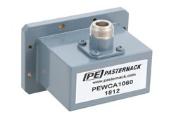 PEWCA1060 - WR-229 CMR-229 Flange to N Female Waveguide to Coax Adapter Operating from 3.3 GHz to 4.9 GHz