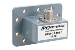 PEWCA1062 - WR-229 CPR-229G Grooved Flange to N Female Waveguide to Coax Adapter Operating from 3.3 GHz to 4.9 GHz