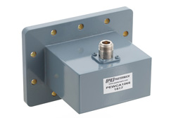 PEWCA1066 - WR-340 CPR-340F Flange to N Female Waveguide to Coax Adapter Operating from 2.2 GHz to 3.3 GHz