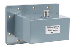 PEWCA1069 - WR-430 CPR-430G Grooved Flange to N Female Waveguide to Coax Adapter Operating from 1.7 GHz to 2.6 GHz