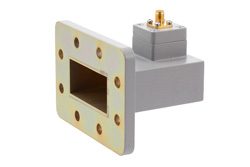 PEWCA1076 - WR-187 UDR48 Flange to SMA Female Waveguide to Coax Adapter Operating from 3.94 GHz to 5.99 GHz