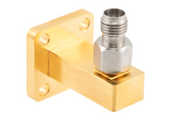 PEWCA1078 - WR-28 UG-599/U Square Cover Flange to 2.92mm Female Waveguide to Coax Adapter Operating from 26.5 GHz to 40 GHz