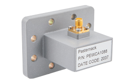 WR-137 UDR70 Flange to SMA Female Waveguide to Coax Adapter Operating from 5.38 GHz to 8.17 GHz in Aluminum