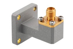 PEWCA1100 - WR-42 UBR220 Flange to SMA Female Waveguide to Coax Adapter Operating from 17.6 GHz to 26.7 GHz in Brass