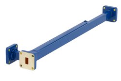 PEWCP1005 - WR-34 Waveguide 10 dB Broadwall Coupler, UG-1530/U Square Cover Flange, E-Plane Coupled Port, 22 GHz to 33 GHz, Copper Alloy