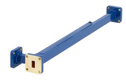 PEWCP1007 - WR-34 Waveguide 30 dB Broadwall Coupler, UG-1530/U Square Cover Flange, E-Plane Coupled Port, 22 GHz to 33 GHz, Copper Alloy