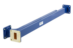 PEWCP1019 - WR-90 Waveguide 30 dB Broadwall Coupler, UG-39/U Square Cover Flange, E-Plane Coupled Port, 8.2 GHz to 12.4 GHz, Copper Alloy