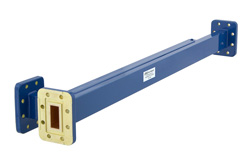 WR-90 30 dB Directional Waveguide Broadwall Coupler, CPR-90G Grooved Flange, E-Plane Coupled Port, 8.2 GHz to 12.4 GHz