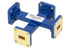PEWCP1037 - WR-34 Waveguide 40 dB Crossguide Coupler, UG-1530/U Square Cover Flange, 22 GHz to 33 GHz, Bronze
