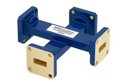 WR-42 Waveguide 20 dB Crossguide Coupler, UG-595/U Square Cover Flange, 18 GHz to 26.5 GHz, Bronze