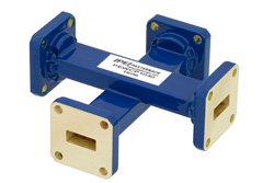 WR-42 Waveguide 30 dB Crossguide Coupler, UG-595/U Square Cover Flange, 18 GHz to 26.5 GHz, Bronze