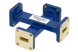 WR-42 Waveguide 40 dB Crossguide Coupler, UG-595/U Square Cover Flange, 18 GHz to 26.5 GHz, Bronze