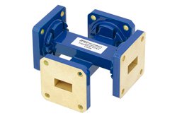 PEWCP1043 - WR-51 Waveguide 20 dB Crossguide Coupler, Square Cover Flange, 15 GHz to 22 GHz, Bronze