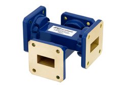 PEWCP1051 - WR-75 Waveguide 20 dB Crossguide Coupler, Square Cover Flange, 10 GHz to 15 GHz, Bronze