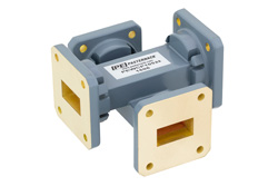 PEWCP1052A - WR-75 Waveguide 30 dB Crossguide Coupler, Square Cover Flange, 10 GHz to 15 GHz, Copper Alloy