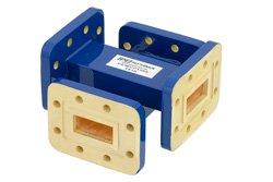 WR-90 Waveguide 30 dB Crossguide Coupler, CPR-90G Flange, 8.2 GHz to 12.4 GHz, Bronze