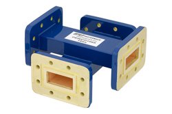 PEWCP1069 - WR-112 Waveguide 40 dB Crossguide Coupler, CPR-112G Flange, 7.05 GHz to 10 GHz, Bronze
