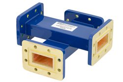 PEWCP1076 - WR-137 Waveguide 30 dB Crossguide Coupler, CPR-137G Flange, 5.85 GHz to 8.2 GHz, Bronze