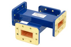 PEWCP1077 - WR-137 Waveguide 40 dB Crossguide Coupler, CPR-137G Flange, 5.85 GHz to 8.2 GHz, Bronze