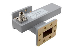 PEWCP1082-30 - WR-159 Waveguide 30 dB Crossguide Coupler, CPR-159F Flange, N Female Coupled Port, 4.64 GHz to 7.05 GHz, Aluminum