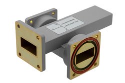PEWCP1083-50 - WR-112 Waveguide 50 dB Crossguide Coupler, UG Choke Flange, UG Cover Flange Coupled, 6.57 GHz to 9.99 GHz, Aluminum