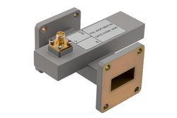 PEWCP1084S-30 - WR-90 Waveguide 30 dB Crossguide Coupler, UG Cover Flange, SMA Female Coupled Port, 8.2 GHz to 12.5 GHz, Aluminum