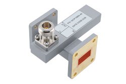 PEWCP1085N-40 - WR-75 Waveguide 40 dB Crossguide Coupler, UG Cover Flange, N Female Coupled Port, 9.84 GHz to 15 GHz, Brass
