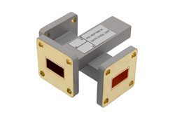 PEWCP1086-30 - WR-62 Waveguide 30 dB Crossguide Coupler, UG Cover Flange, UG Cover Flange Coupled, 11.9 GHz to 18 GHz, Brass