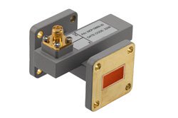 PEWCP1086S-20 - WR-62 Waveguide 20 dB Crossguide Coupler, UG Cover Flange, SMA Female Coupled Port, 13.75 GHz to 14.5 GHz, Brass