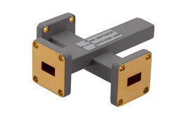 PEWCP1088-20 - WR-34 Waveguide 20 dB Crossguide Coupler, UG Cover Flange, UG Cover Flange Coupled, 25 GHz to 28 GHz, Brass