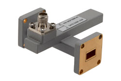 PEWCP1088K-40 - WR-34 Waveguide 40 dB Crossguide Coupler, UG Cover Flange, 2.92mm Female Coupled Port, 21.7 GHz to 33 GHz, Brass