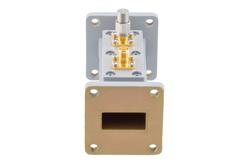 PEWCP1100S-50 - WR-90 Waveguide 50 dB Loop Coupler, UG Cover Flange, SMA Female Coupled Port, 8.2 GHz to 12.5 GHz, Aluminum