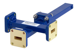 WR-42 Waveguide 20 dB Crossguide Coupler, 3 Port UG-595/U Square Cover Flange, 18 GHz to 26.5 GHz, Bronze