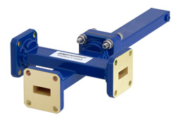 WR-42 Waveguide 30 dB Crossguide Coupler, 3 Port UG-595/U Square Cover Flange, 18 GHz to 26.5 GHz, Bronze