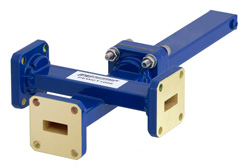 WR-42 Waveguide 40 dB Crossguide Coupler, 3 Port UG-595/U Square Cover Flange, 18 GHz to 26.5 GHz, Bronze