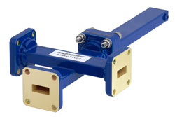 WR-42 Waveguide 50 dB Crossguide Coupler, 3 Port UG-595/U Square Cover Flange, 18 GHz to 26.5 GHz, Bronze
