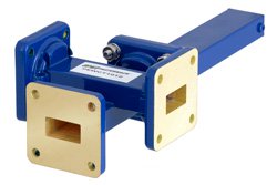 WR-62 Waveguide 20 dB Crossguide Coupler, 3 Port UG-419/U Square Cover Flange, 12.4 GHz to 18 GHz, Bronze