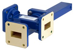 WR-75 Waveguide 50 dB Crossguide Coupler, 3 Port Square Cover Flange, 10 GHz to 15 GHz, Bronze