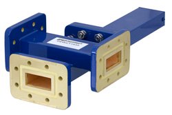 WR-112 Waveguide 20 dB Crossguide Coupler, 3 Port CPR-112G Flange, 7.05 GHz to 10 GHz, Bronze