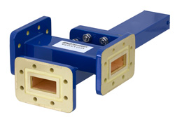 WR-112 Waveguide 30 dB Crossguide Coupler, 3 Port CPR-112G Flange, 7.05 GHz to 10 GHz, Bronze