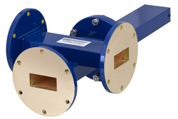 PEWCT1037 - WR-137 Waveguide 30 dB Crossguide Coupler, 3 Port UG-344/U Round Cover Flange, 5.85 GHz to 8.2 GHz, Bronze