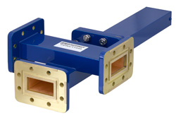 PEWCT1040 - WR-137 Waveguide 20 dB Crossguide Coupler, 3 Port CPR-137G Flange, 5.85 GHz to 8.2 GHz, Bronze