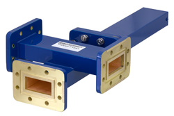 PEWCT1043 - WR-137 Waveguide 50 dB Crossguide Coupler, 3 Port CPR-137G Flange, 5.85 GHz to 8.2 GHz, Bronze