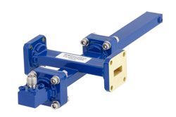WR-42 Waveguide 30 dB Crossguide Coupler, UG-595/U Square Cover Flange, SMA Female Coupled Port, 18 GHz to 26.5 GHz, Bronze