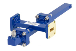 WR-42 Waveguide 50 dB Crossguide Coupler, UG-595/U Square Cover Flange, SMA Female Coupled Port, 18 GHz to 26.5 GHz, Bronze