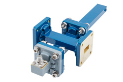 PEWCT1054 - WR-51 Waveguide 40 dB Crossguide Coupler, Square Cover Flange, SMA Female Coupled Port, 15 GHz to 22 GHz, Bronze